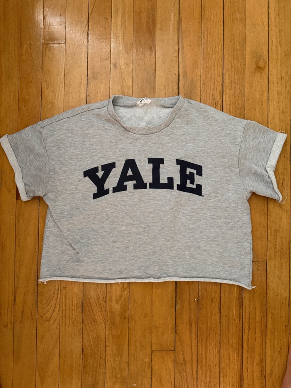 Yale Grey Crop Sweatshirt Top